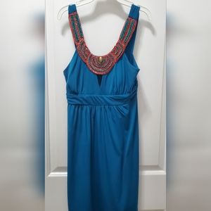 Summer Dress with Beautiful bead design. size Large